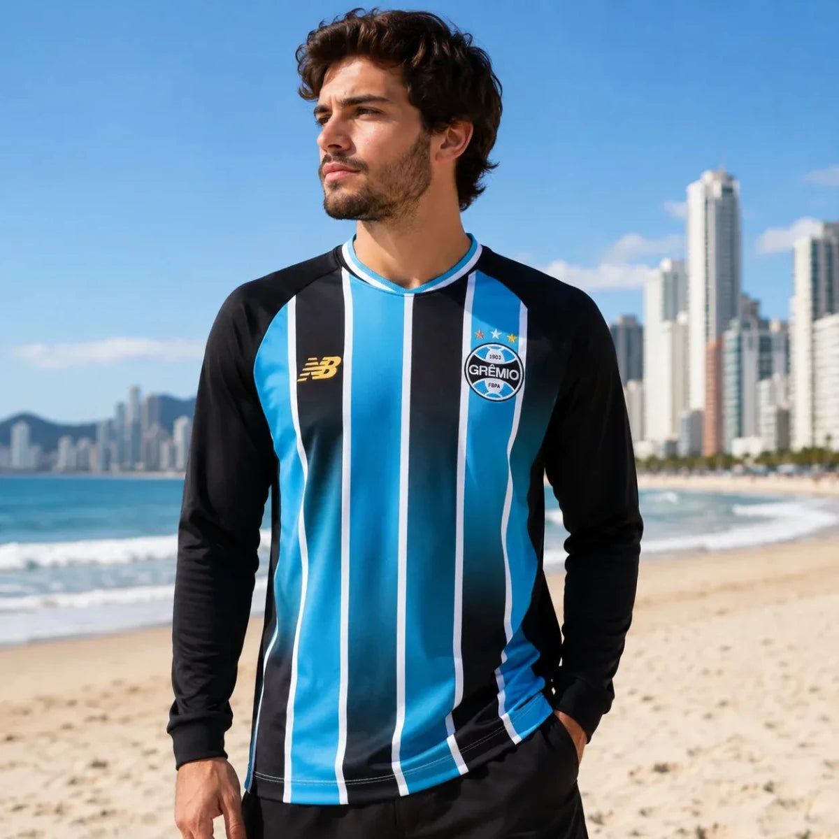 Camisa Grêmio Home 2025/26 Manga Longa - Torcedor Masculino - 